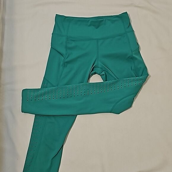 Athleta Contender Laser Cut  Tight jade green xs - Picture 3 of 11